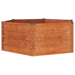 vidaXL Garden Raised Bed Rusty 129x129x45 cm Corten Steel 2