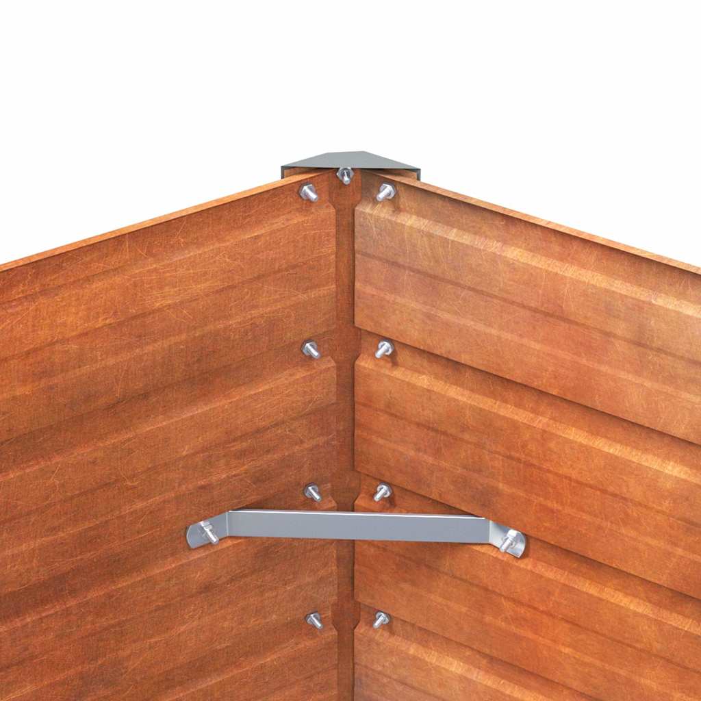 vidaXL Garden Raised Bed Rusty 129x129x45 cm Corten Steel 6