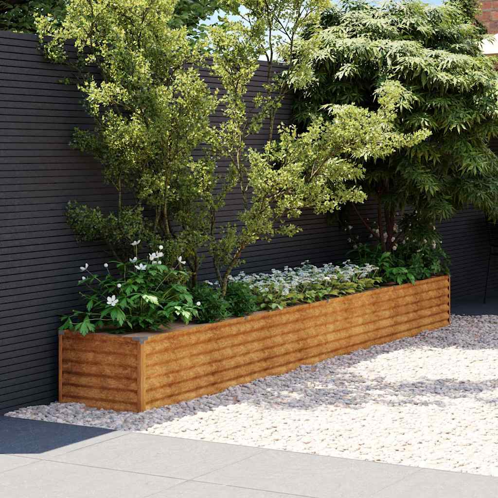 vidaXL Garden Raised Bed Corten Steel Weathering Steel Depth 50 cm