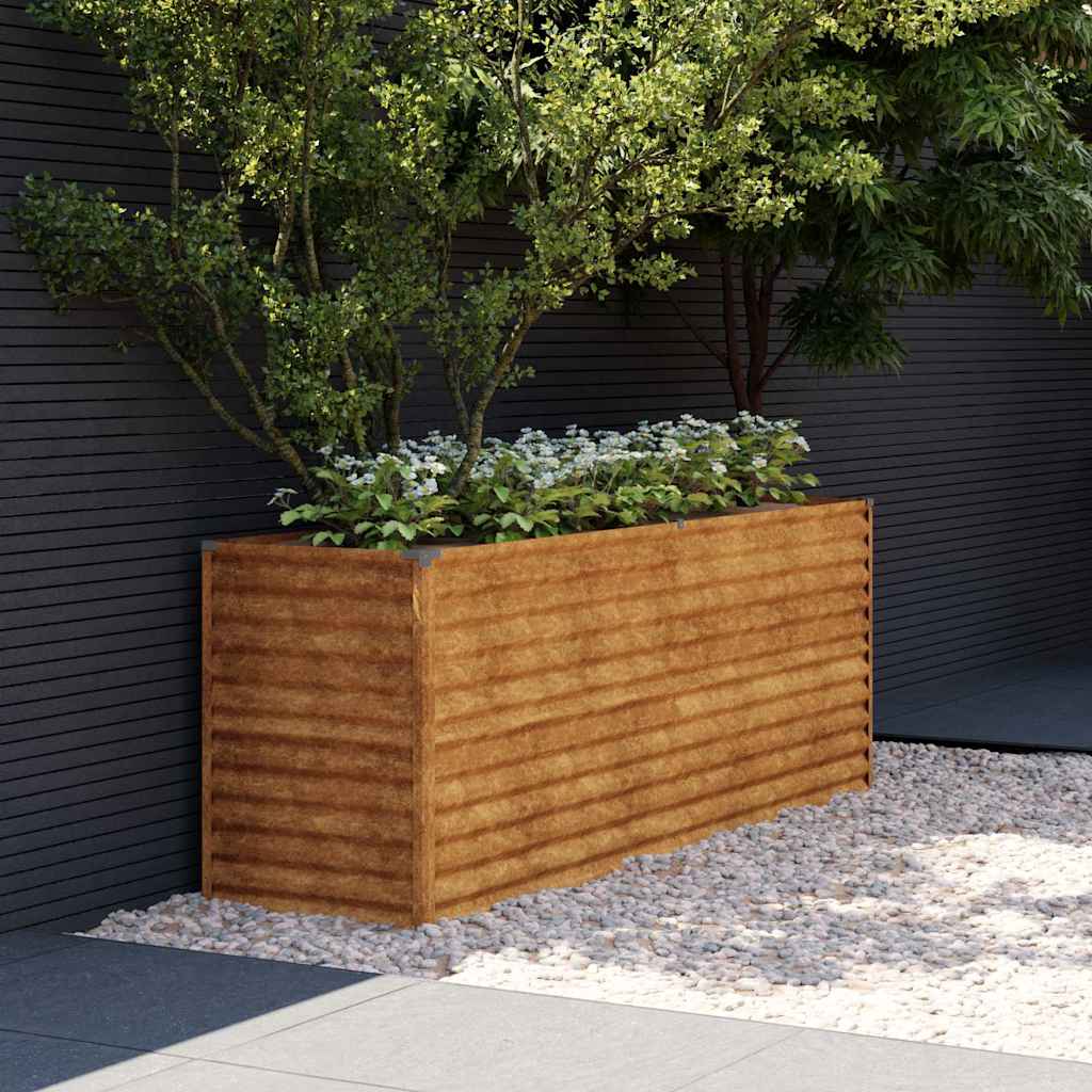 vidaXL Garden Raised Bed Corten Steel Weathering Steel Depth 50 cm