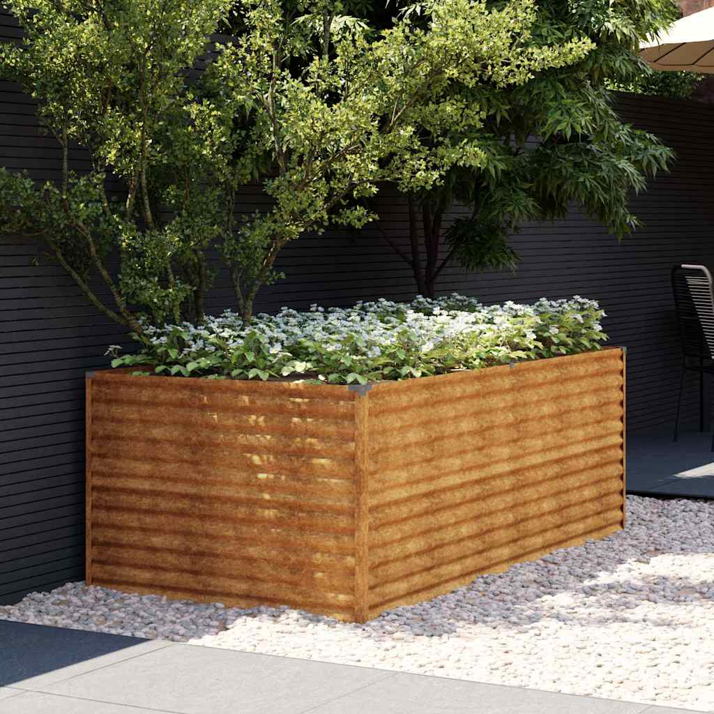Garden Raised Bed Corten Steel Weathering Steel Depth 100 cm 196 cm 69 cm