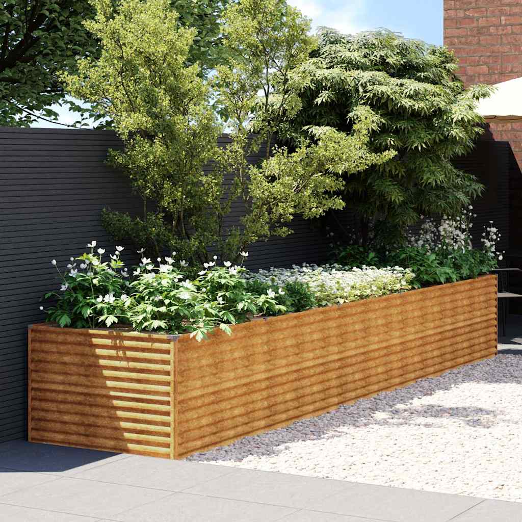 Garden Raised Bed Corten Steel Weathering Steel Depth 100 cm 479 cm 69 cm