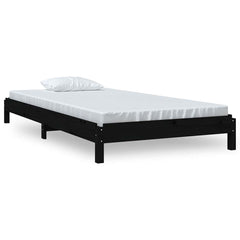 Stack Bed without Mattress Solid Wood Pine Black 75 cm 190 cm
