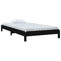 Stack Bed without Mattress Solid Wood Pine Black 75 cm 190 cm