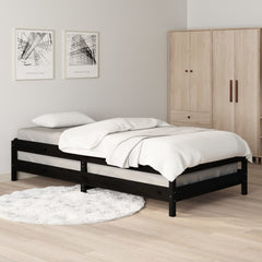 vidaXL Stack Bed | Black | Solid Pinewood | Small Single | Stackable | Stack Bed 4