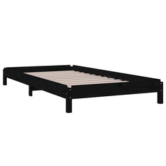 Stack Bed without Mattress Solid Wood Pine Black 75 cm 190 cm