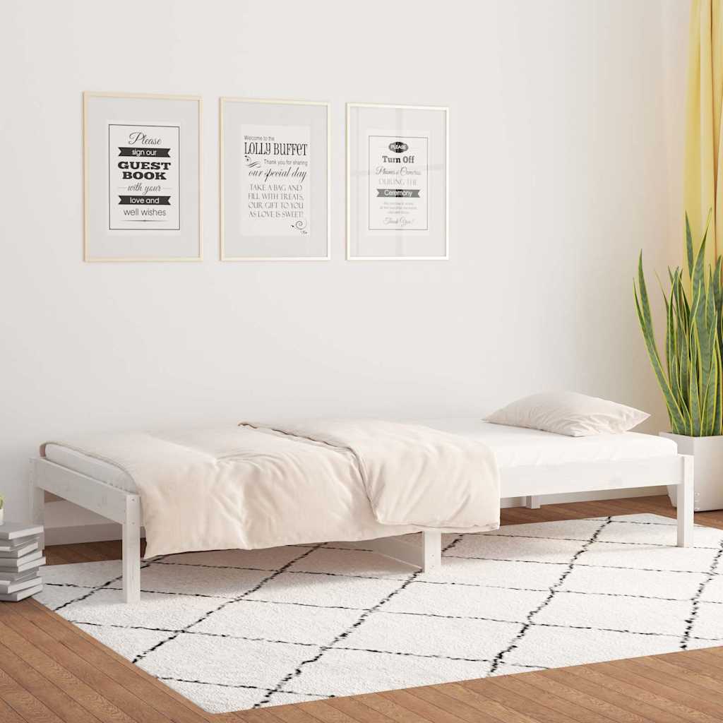 Day Bed without Mattress Solid Wood Pine White 90 cm 200 cm