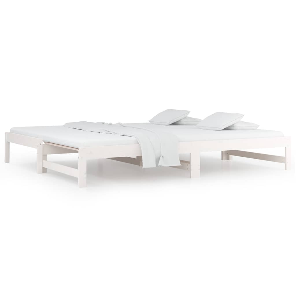 Day Bed with Trundle without Mattress White 90 cm 190 cm