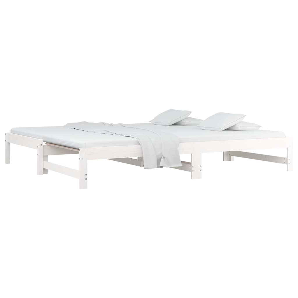 Day Bed with Trundle without Mattress White 90 cm 190 cm