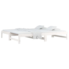 Day Bed with Trundle without Mattress White 90 cm 190 cm