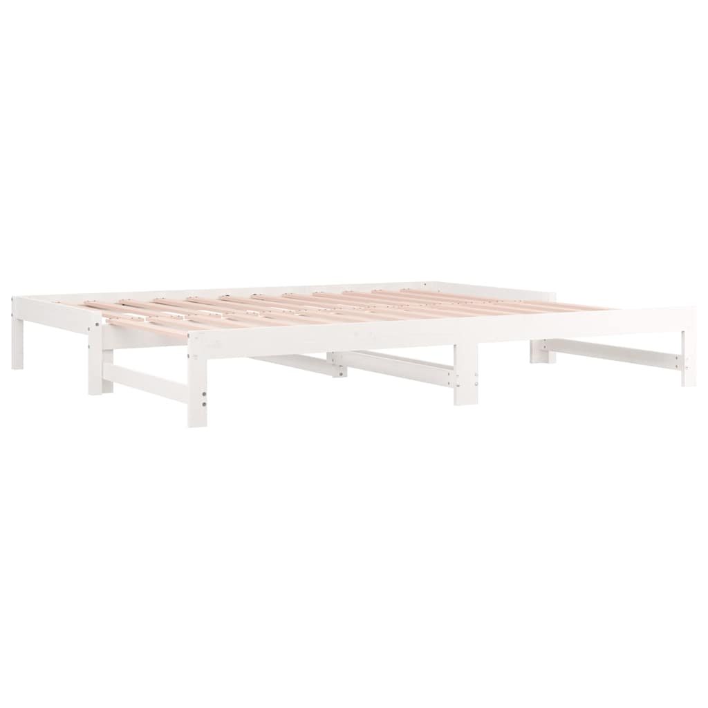 Day Bed with Trundle without Mattress White 90 cm 190 cm