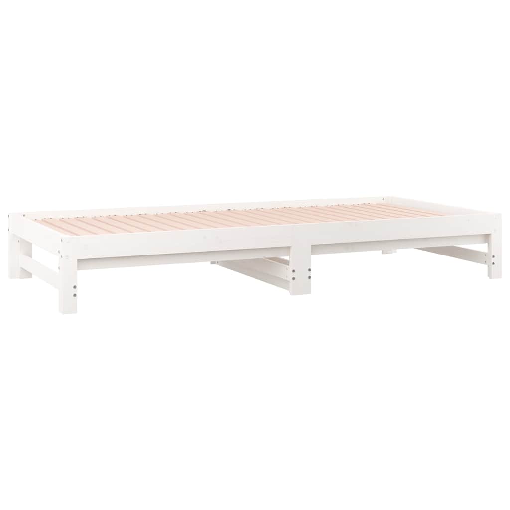 Day Bed with Trundle without Mattress White 90 cm 190 cm
