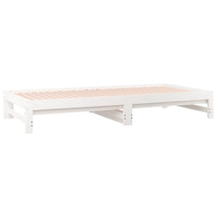 Day Bed with Trundle without Mattress White 90 cm 190 cm
