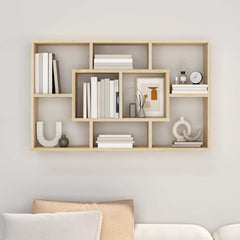 vidaXL Wall Shelf Sonoma Oak 85x16x52.5 cm Engineered Wood 4