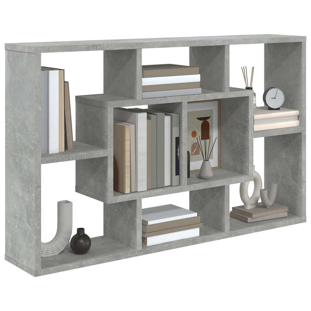vidaXL Wall Shelf Concrete Grey 85x16x52.5 cm Engineered Wood 4