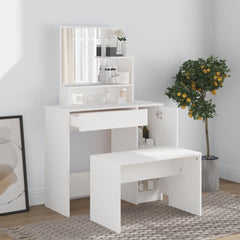 vidaXL Dressing Table with Mirror White 86.5x35x136 cm 3