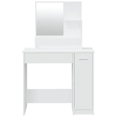 vidaXL Dressing Table with Mirror White 86.5x35x136 cm 6