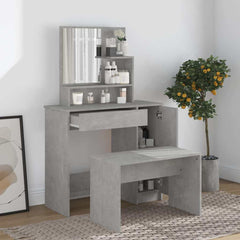 Dressing Table with Mirror 86,5x35x136 cm Concrete grey