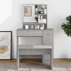 Dressing Table with Mirror 86,5x35x136 cm Concrete grey