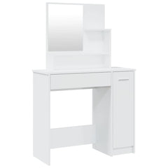 Dressing Table with Mirror 86,5x35x136 cm High gloss white
