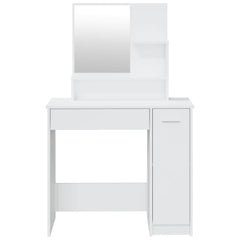 vidaXL Dressing Table with Mirror High Gloss White 86.5x35x136 cm 6