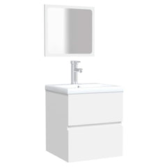 vidaXL Bathroom Cabinet with Mirror White Engineered Wood 4