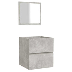 vidaXL Bathroom Cabinet with Mirror Concrete Grey Engineered Wood 2