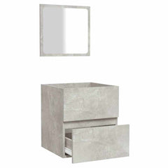 vidaXL Bathroom Cabinet with Mirror Concrete Grey Engineered Wood 5