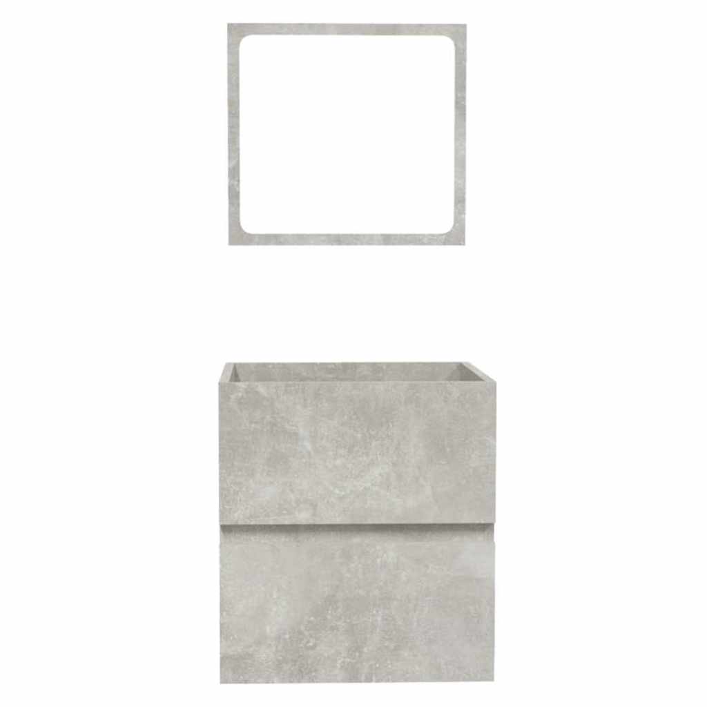 vidaXL Bathroom Cabinet with Mirror Concrete Grey Engineered Wood 6