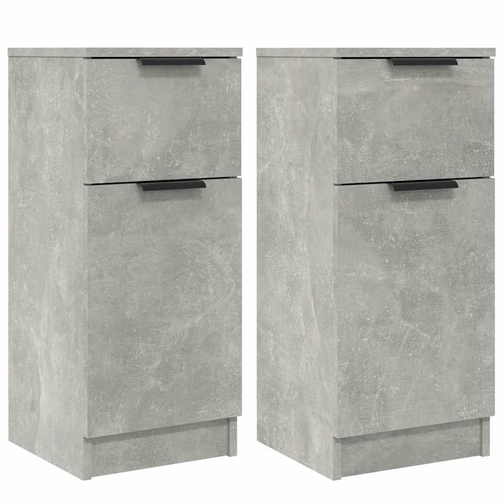 vidaXL Sideboards 2 pcs Concrete Grey 30x30x70 cm Engineered Wood 2
