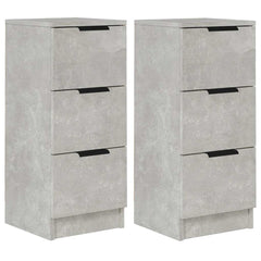 vidaXL Sideboards 2 pcs Concrete Grey 30x30x70 cm Engineered Wood 2