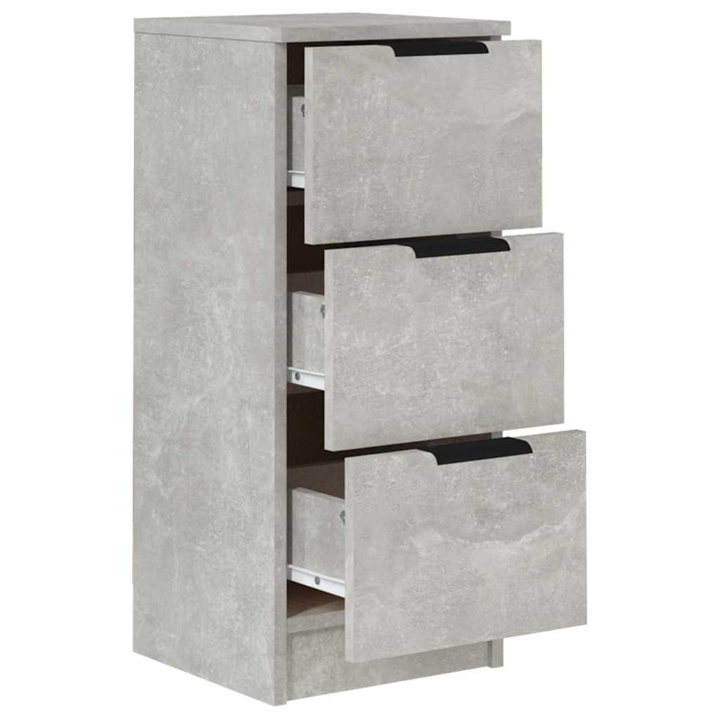 vidaXL Sideboards 2 pcs Concrete Grey 30x30x70 cm Engineered Wood 5