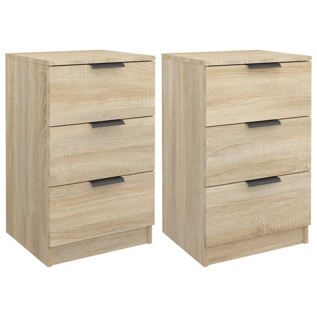 vidaXL Bedside Cabinets 2 pcs Sonoma Oak 40x36x65 cm 2