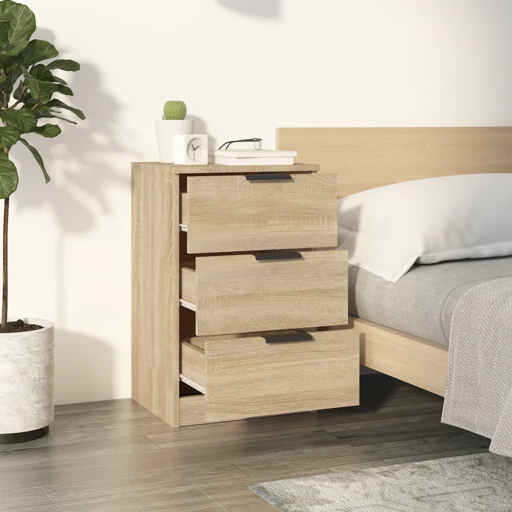 vidaXL Bedside Cabinets 2 pcs Sonoma Oak 40x36x65 cm 3