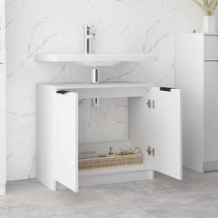 vidaXL Bathroom Cabinet White 64.5x33.5x59 cm Engineered Wood 4