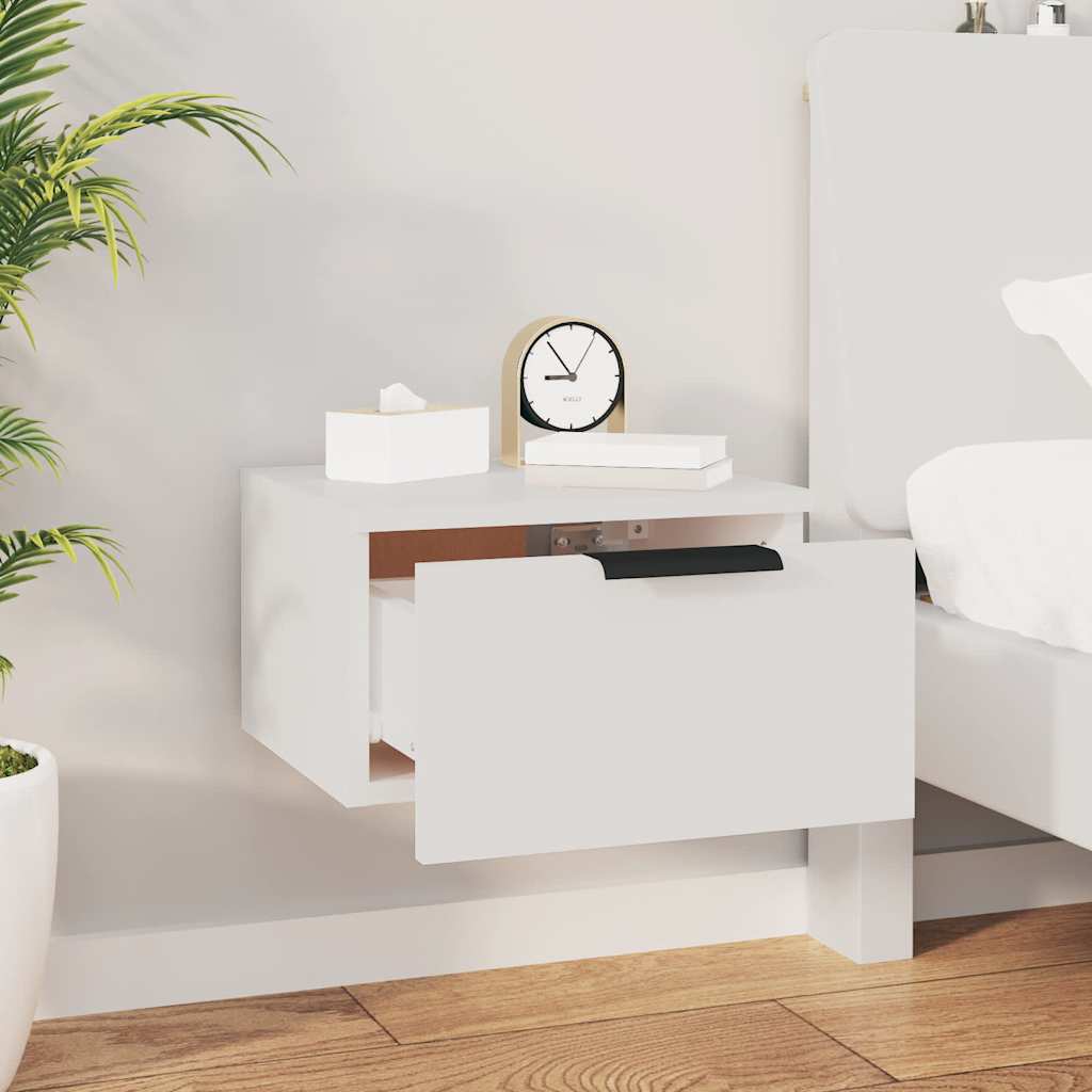 vidaXL Wall-mounted Bedside Cabinets 2 pcs White 34x30x20 cm 4