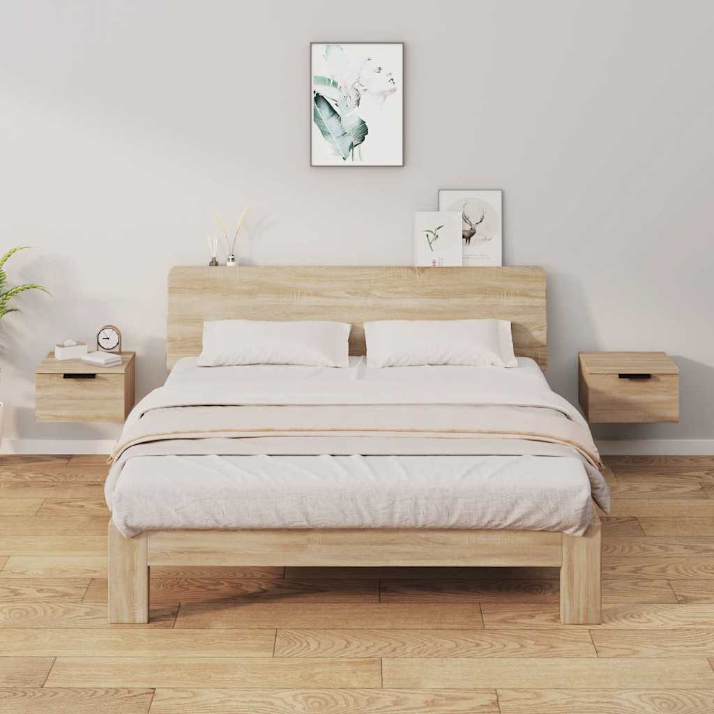 vidaXL Wall-mounted Bedside Cabinets 2 pcs Sonoma Oak 34x30x20 cm 1