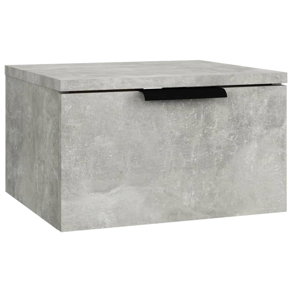 vidaXL Wall-mounted Bedside Cabinets 2 pcs Concrete Grey 34x30x20 cm 5