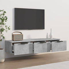 vidaXL Wall Cabinet Concrete Grey 102x30x20 cm Engineered Wood 3