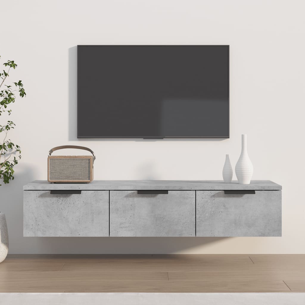 vidaXL Wall Cabinet Concrete Grey 102x30x20 cm Engineered Wood 1