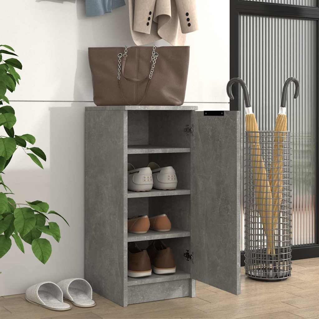 Shoe Cabinet Concrete Grey Engineered Wood, image 3