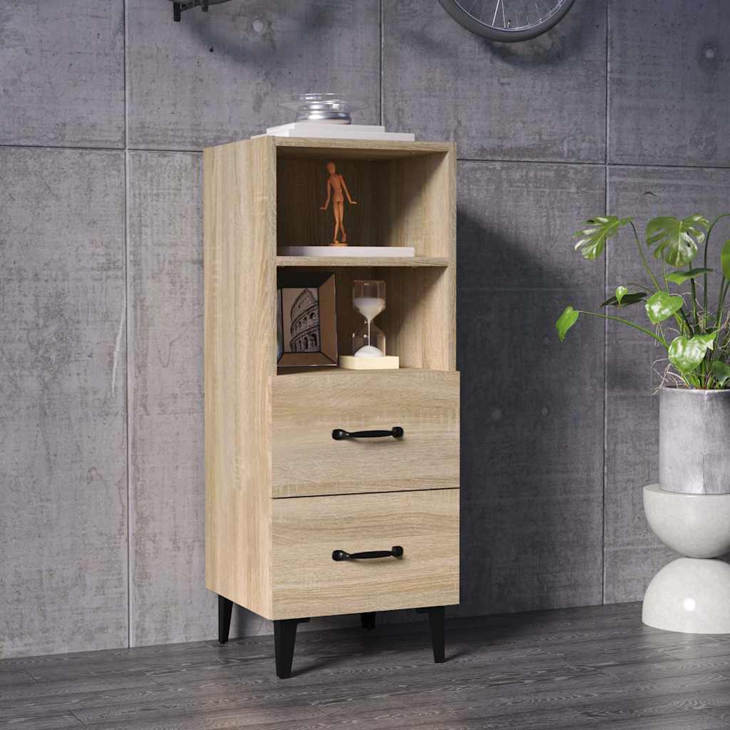 vidaXL Sideboard Sonoma Oak 34.5x34x90 cm Engineered Wood 1