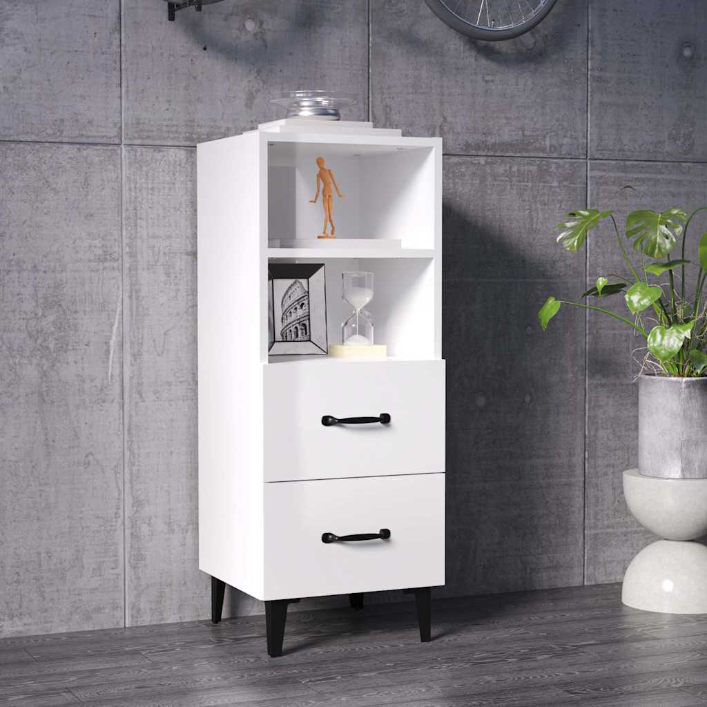 vidaXL Sideboard High Gloss White 34.5x34x90 cm Engineered Wood 1