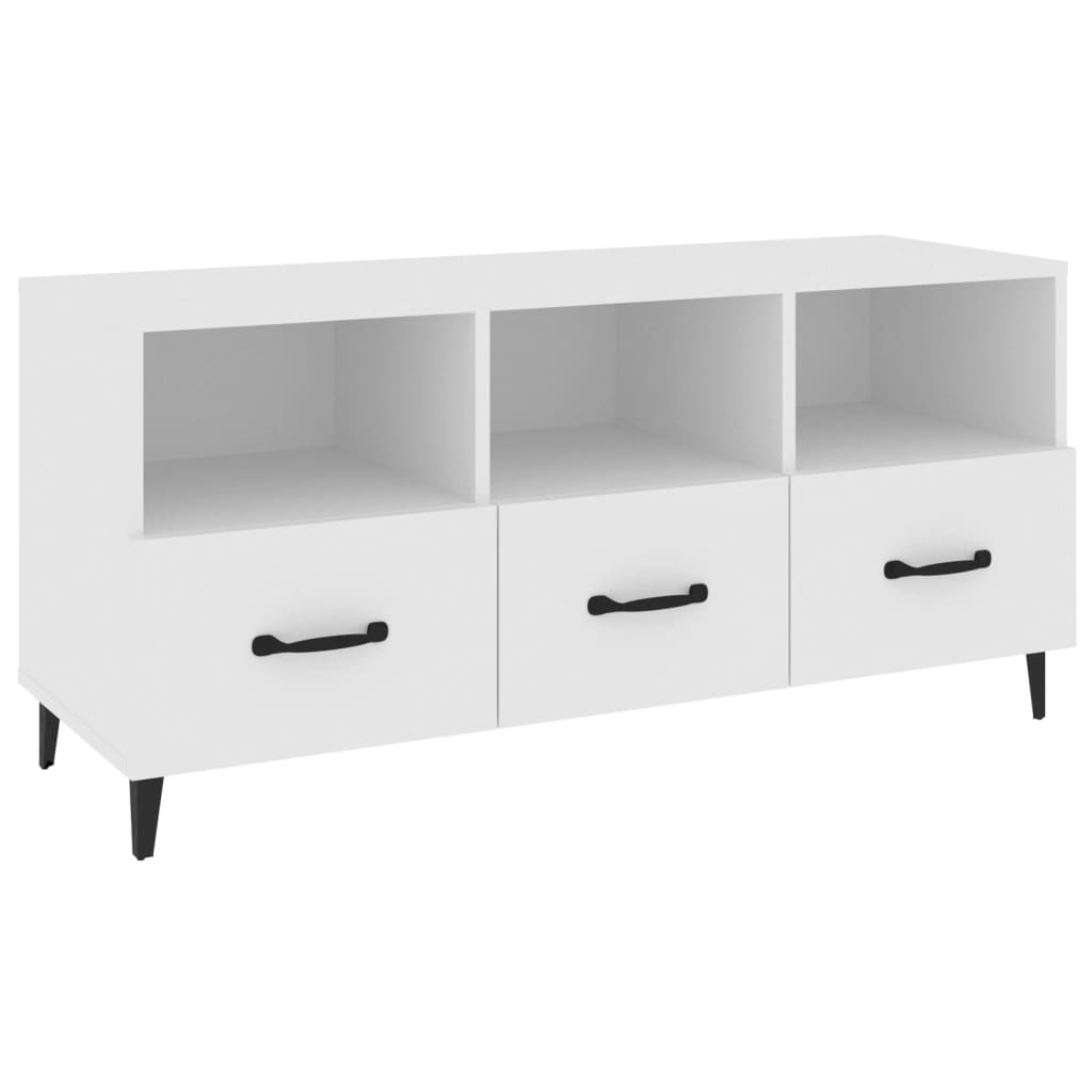 vidaXL TV Cabinet White 102x35x50 cm Engineered Wood 2