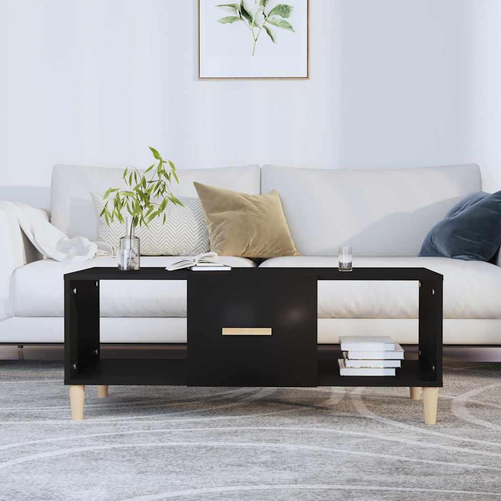 vidaXL Coffee Table Black 102x50x40 cm Engineered Wood 1