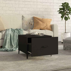 vidaXL Coffee Table with Metal Legs 2 pcs Black 50x50x40 cm 3