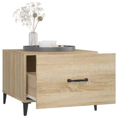 vidaXL Coffee Table with Metal Legs 2 pcs Sonoma Oak 50x50x40 cm 5