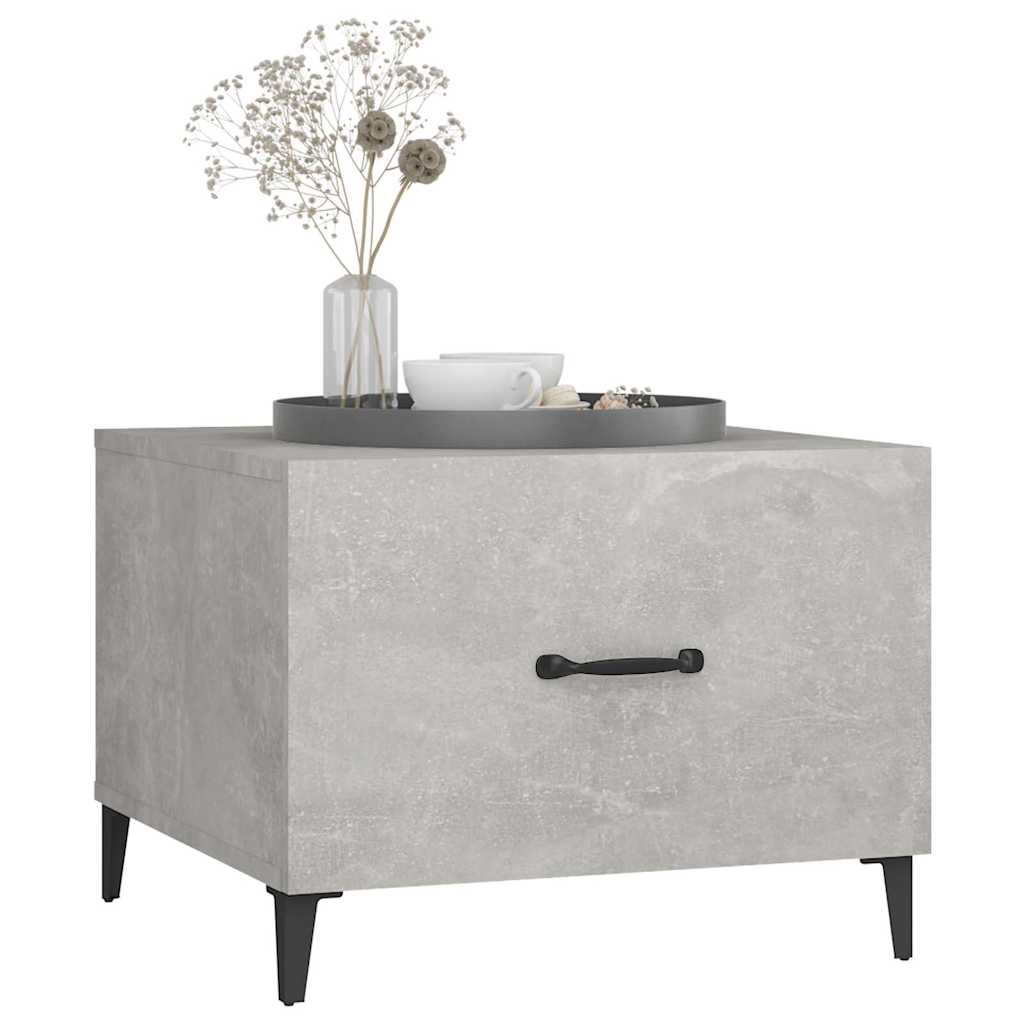 vidaXL Coffee Table with Metal Legs 2 pcs Concrete Grey 50x50x40 cm 4