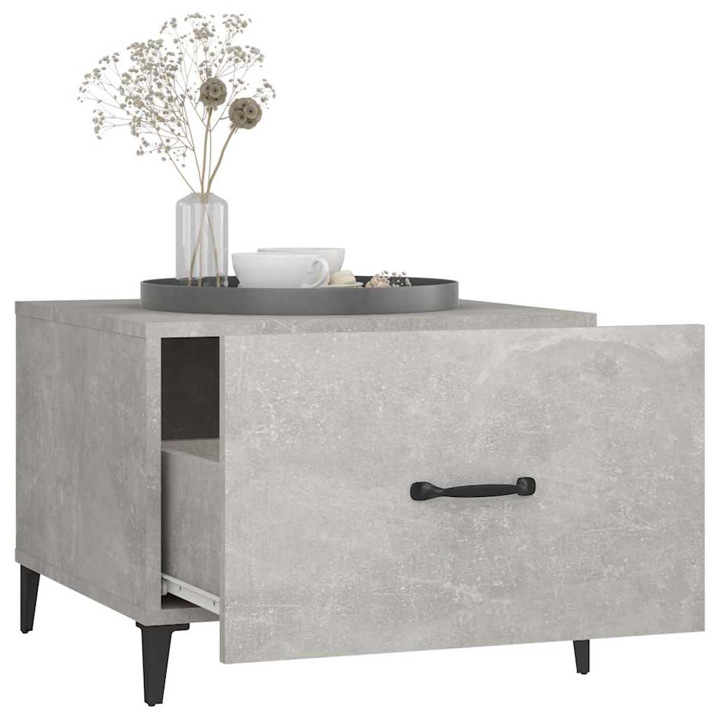 vidaXL Coffee Table with Metal Legs 2 pcs Concrete Grey 50x50x40 cm 5