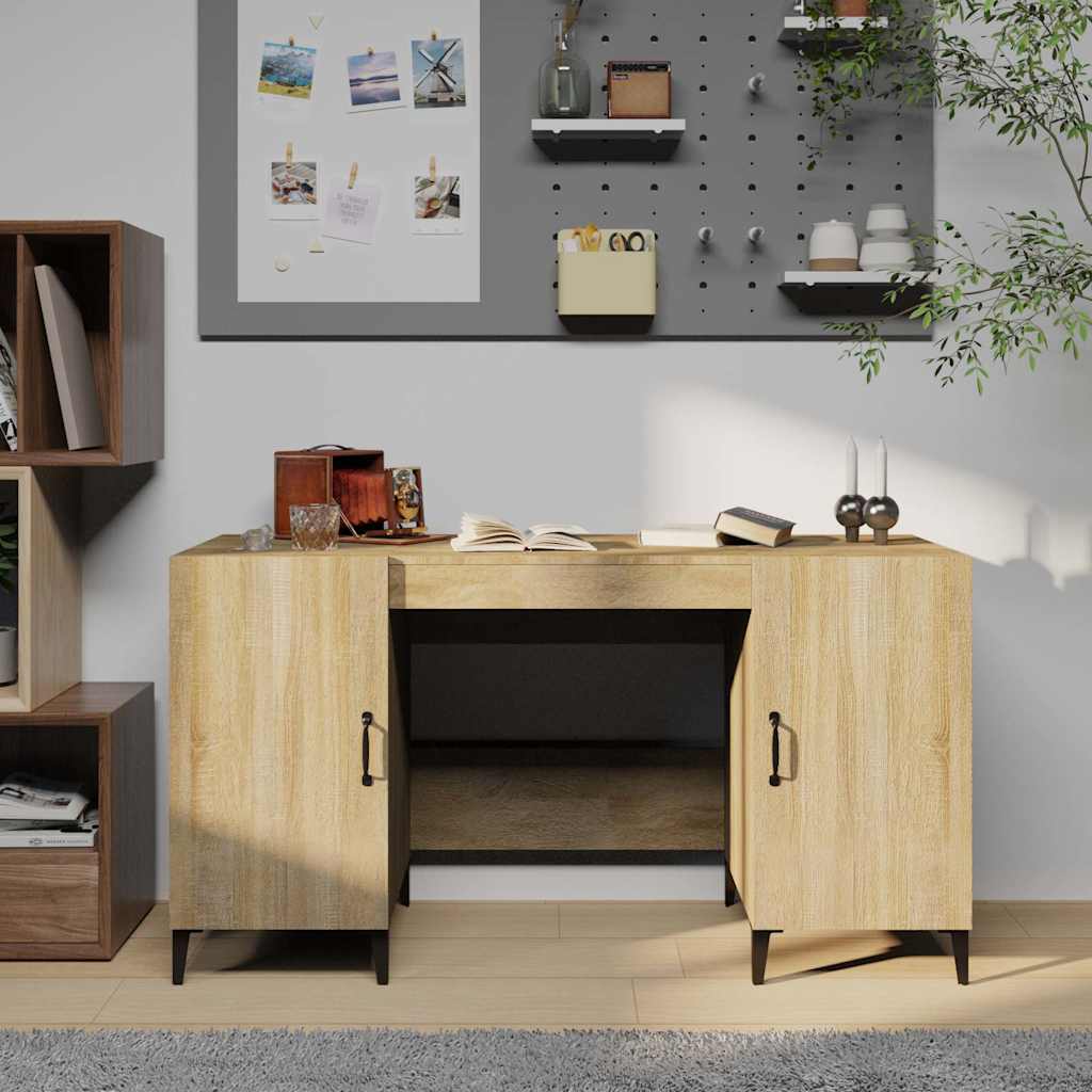 Desk 140x50x75 cm Engineered Wood Sonoma oak